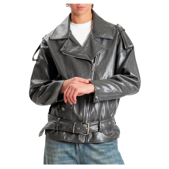 Giacca Biker Over Grigio R034 GRIGIO HAVEONE 