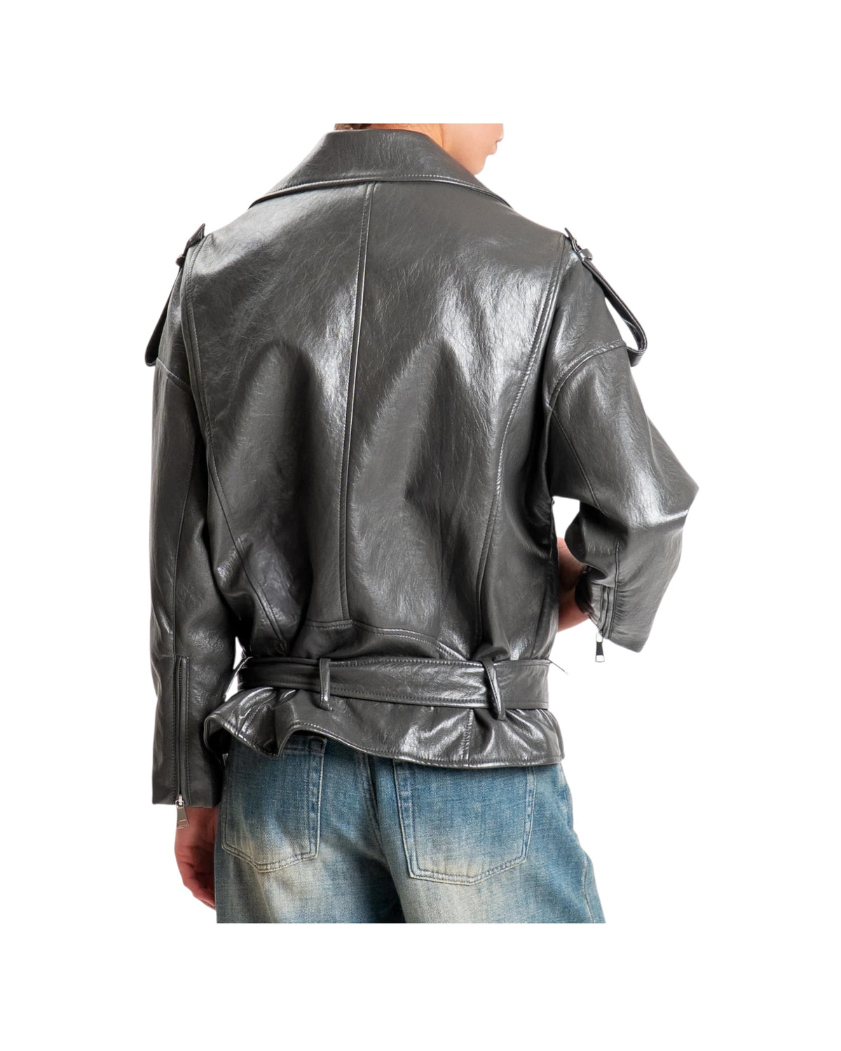 Giacca Biker Over Grigio R034 GRIGIO HAVEONE 