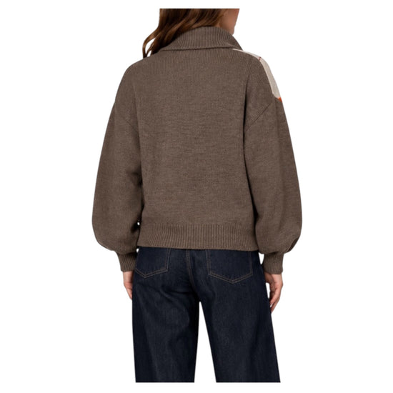 Maglia a rombi full zip Tortora/Arancio/Beige R074 TORTORA ARANCIO BEIGE HAVEONE 
