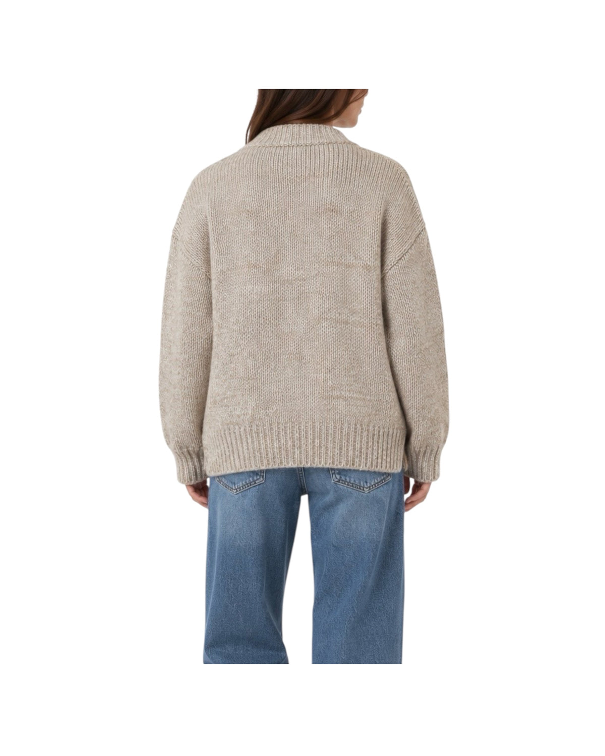 Cardigan in maglia Beige/Panna R105 BEIGE PANNA HAVEONE 