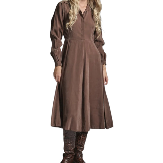 Abito Midi in misto modal Tortora AMIRA MXDC18 IMPURE 