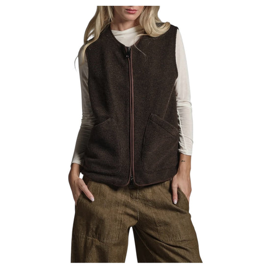 Gilet in lana cotta Brown ARIANE MWBC29 IMPURE 
