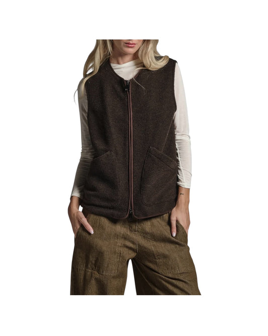 Gilet in lana cotta Brown ARIANE MWBC29 IMPURE 