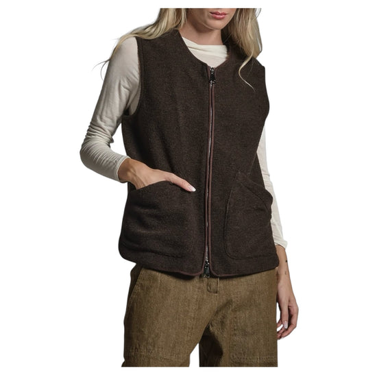 Gilet in lana cotta Brown ARIANE MWBC29 IMPURE 