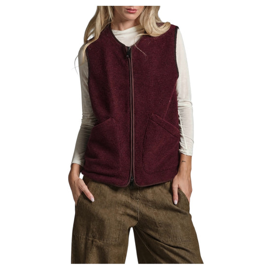 Gilet in lana cotta Bordeaux ARIANE MWBC30 IMPURE 