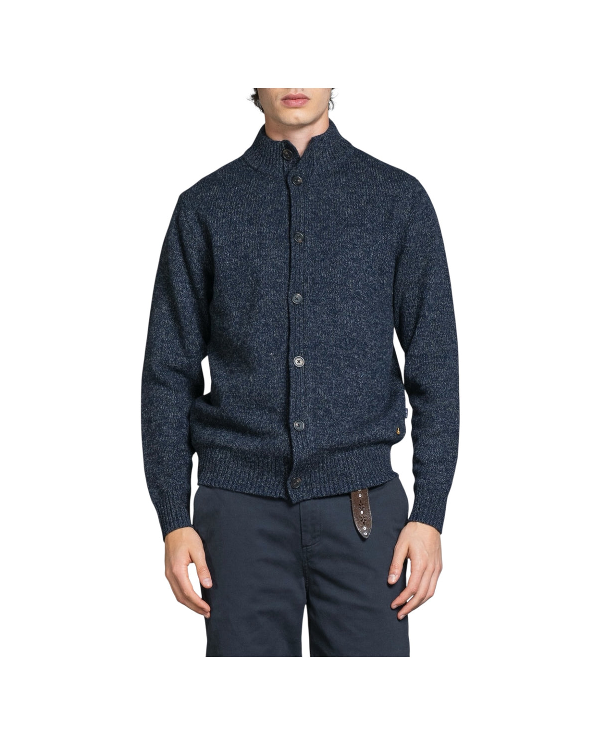 Cardigan in lana Navy CHASE WN7C01 IMPURE 