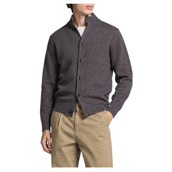 Cardigan in lana Brown CHASE WN7C29 IMPURE 