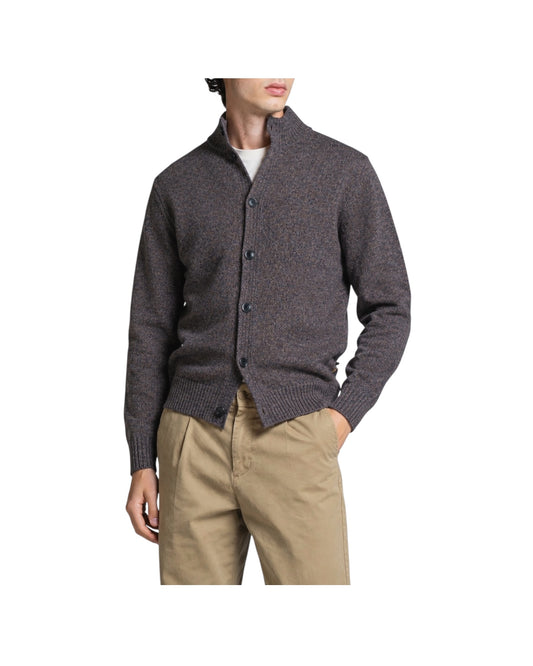 Cardigan in lana Brown CHASE WN7C29 IMPURE 