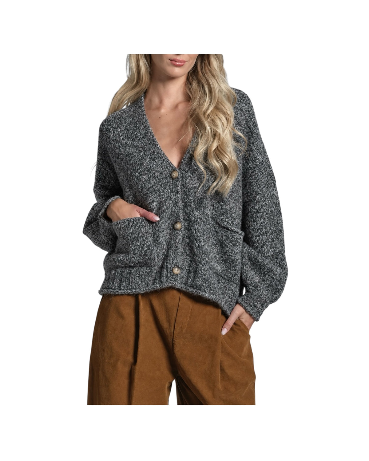 Cardigan misto lana Dark grey CHELSEA PNAC71 IMPURE 
