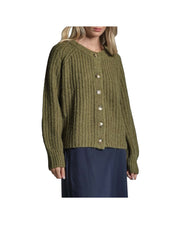 Cardigan in misto alpaca Forest green