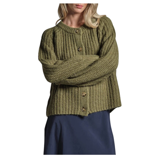Cardigan in misto alpaca Forest green CINZIA ANP102 IMPURE 