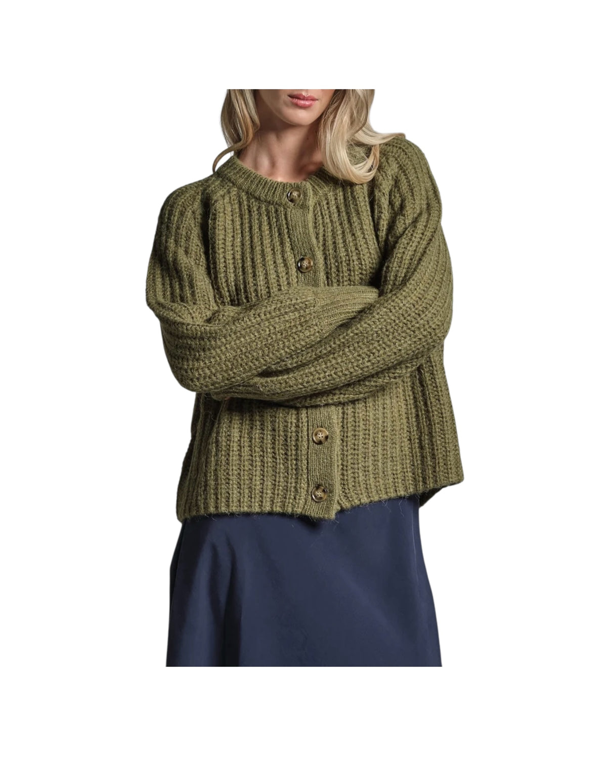 Cardigan in misto alpaca Forest green CINZIA ANP102 IMPURE 