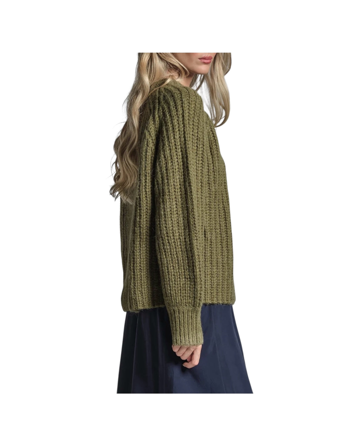 Cardigan in misto alpaca Forest green CINZIA ANP102 IMPURE 