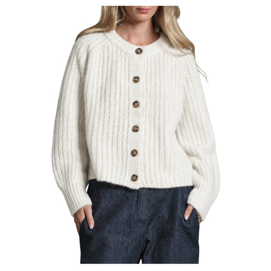 Cardigan misto alpaca Acry ecru CINZIA ANPC56 IMPURE 