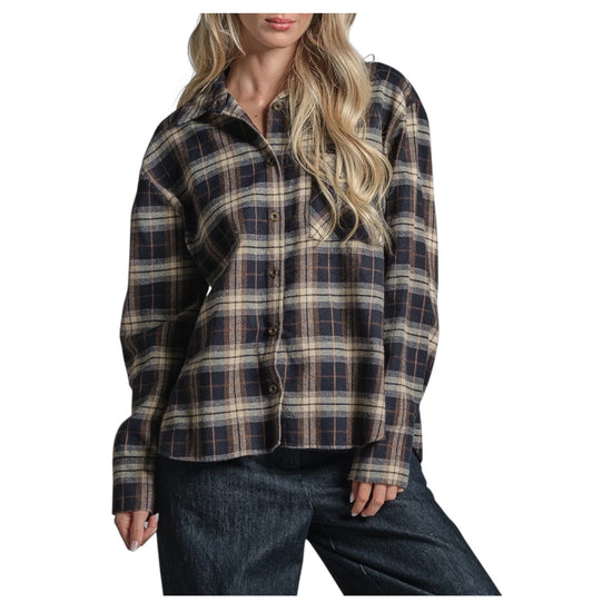Camicia in misto cotone Navy Check CLARINE PPC113 IMPURE 