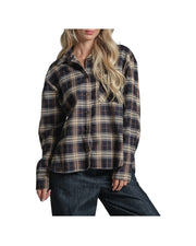 Camicia in misto cotone Navy Check