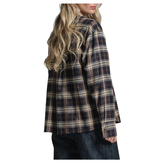 Camicia in misto cotone Navy Check CLARINE PPC113 IMPURE 