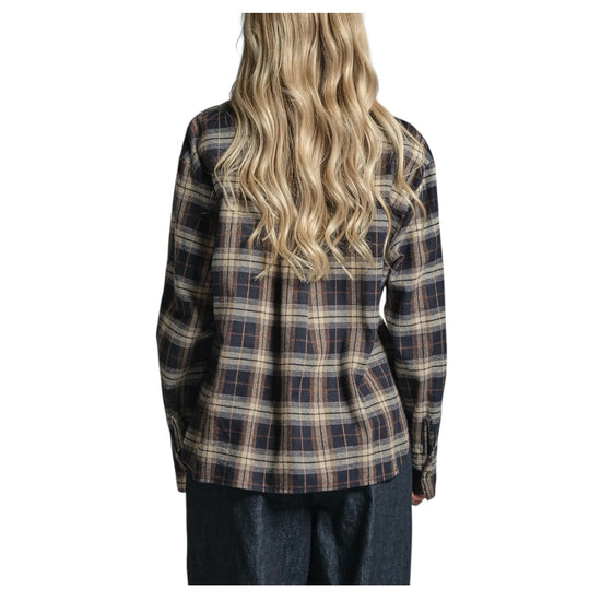 Camicia in misto cotone Navy Check CLARINE PPC113 IMPURE 