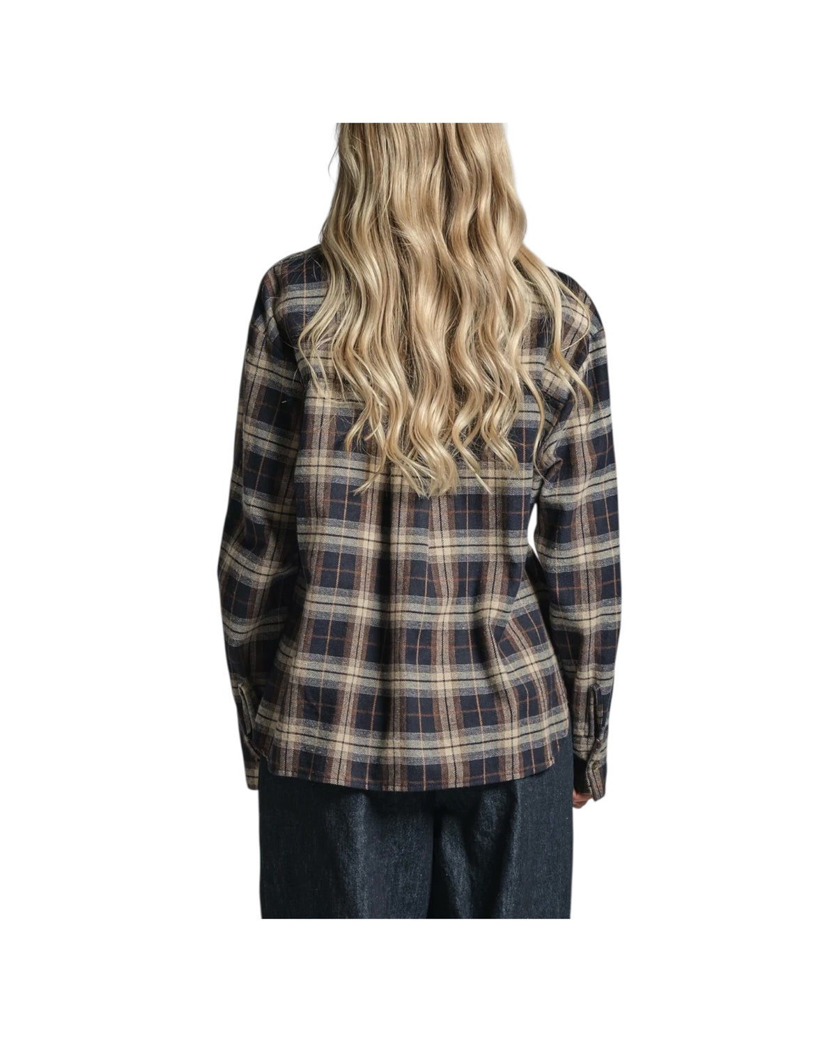 Camicia in misto cotone Navy Check CLARINE PPC113 IMPURE 