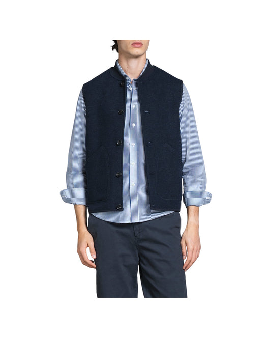 Gilet in lana cotta Navy DEAN MWBC01 IMPURE 