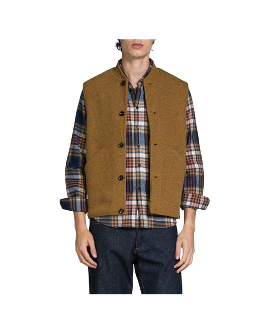 Gilet in lana cotta Ocra DEAN MWBC31 IMPURE 