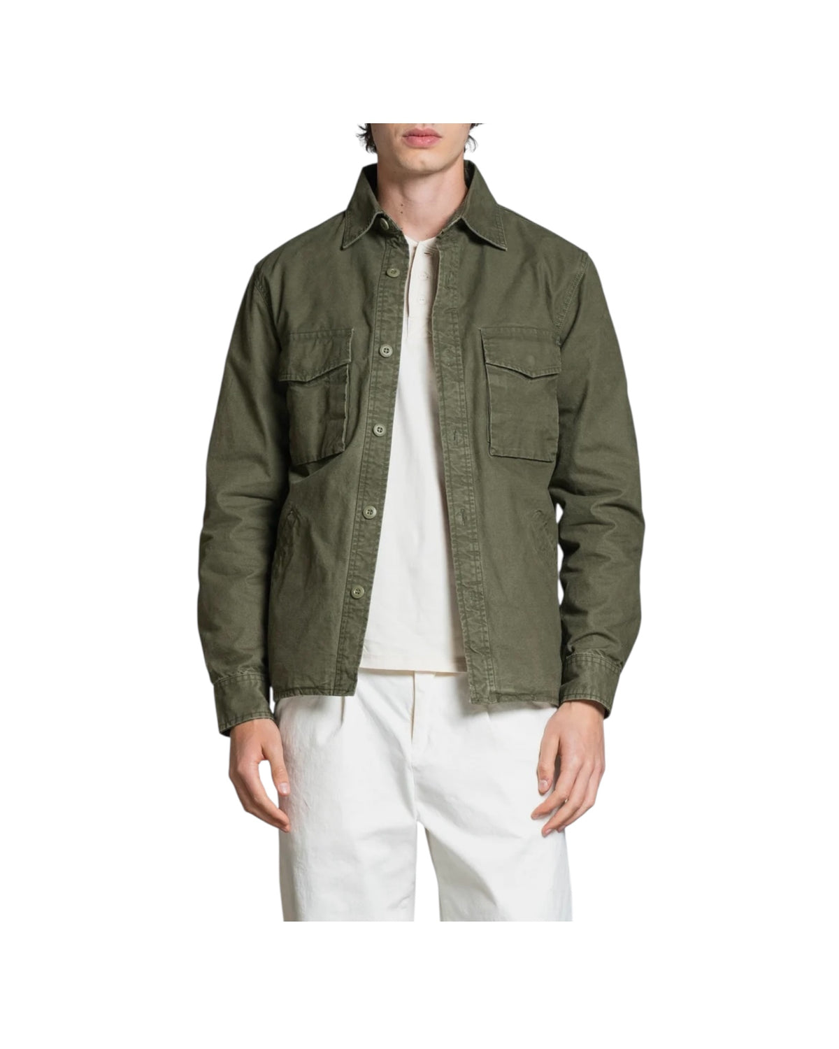 Overshirt in canvas Military green DEREK SLBC03 IMPURE 