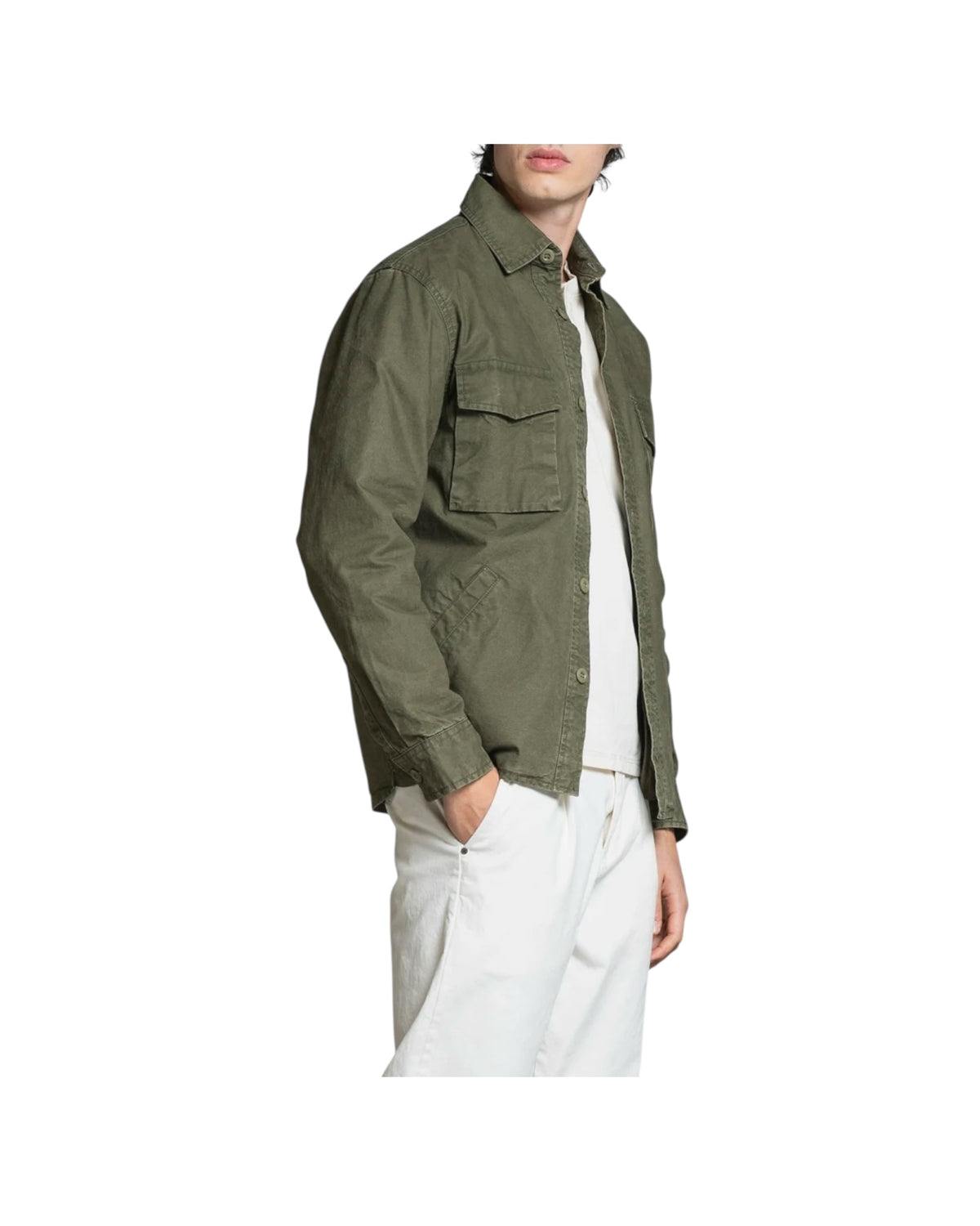 Overshirt in canvas Military green DEREK SLBC03 IMPURE 