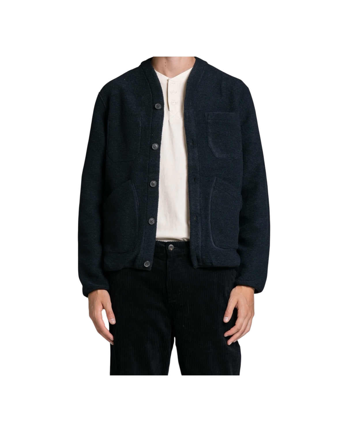 Cardigan in misto lana Navy DOVER MWBC01 IMPURE 