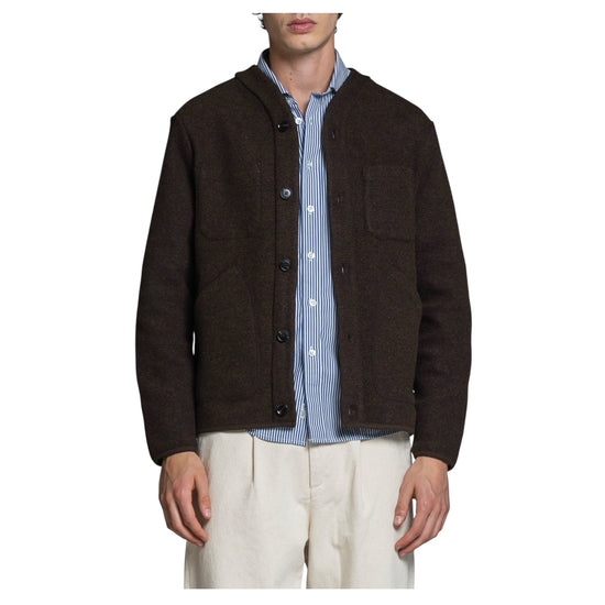 Cardigan in misto lana Brown DOVER MWBC29 IMPURE 