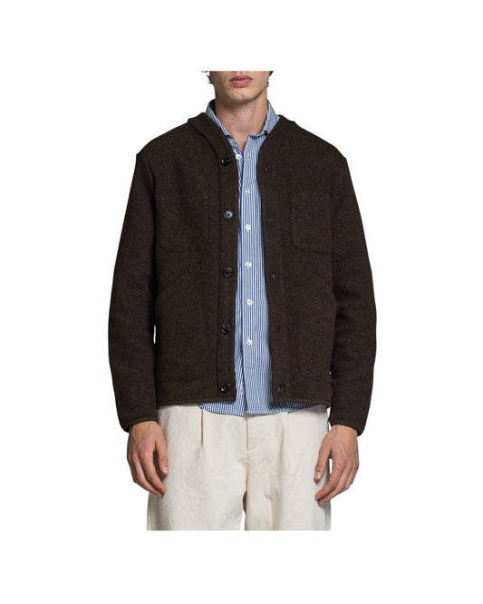Cardigan in misto lana Brown DOVER MWBC29 IMPURE 