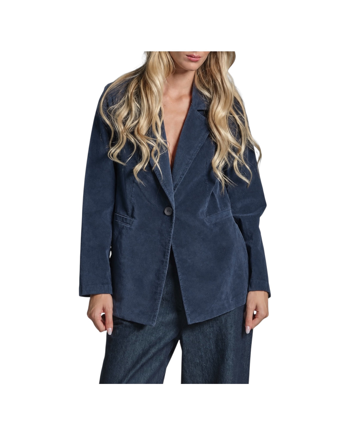 Blazer in velluto Dark blue GADIEL VESC99 IMPURE 
