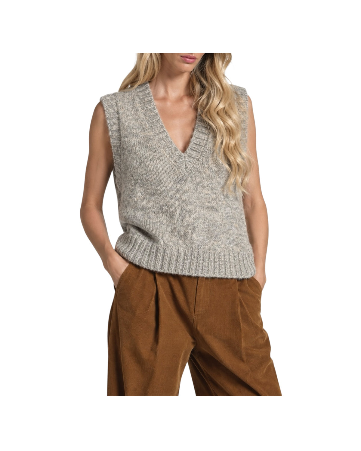 Gilet misto lana Grey GEMMA PNAC17 IMPURE 