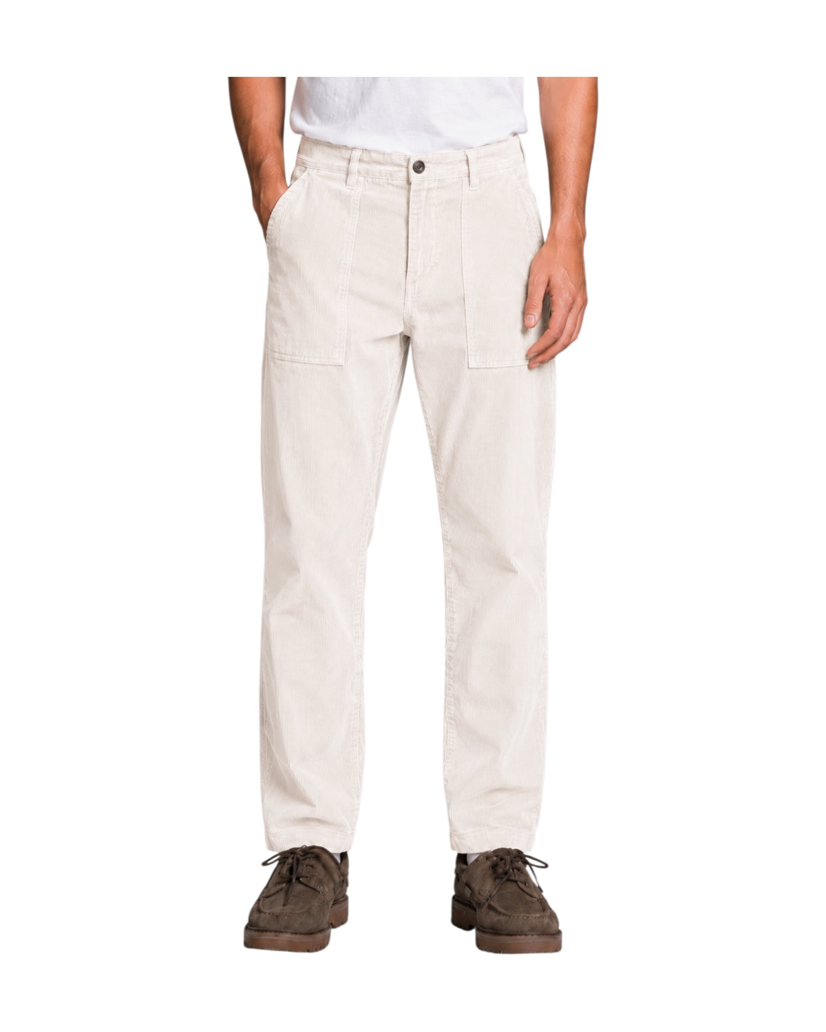 Pantalone Fatigue in velluto White HOPPER V05C23 IMPURE 