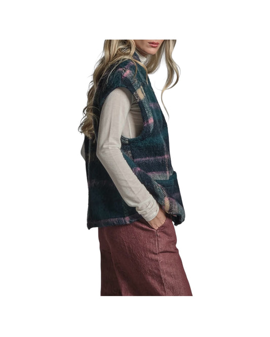 Gilet misto lana Check Multicolor IVETTEW01 MWO130 IMPURE 