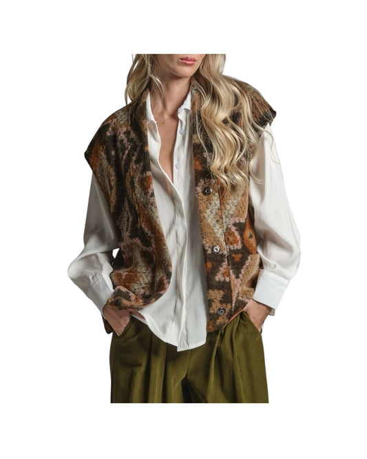 Gilet misto lana Multicolor IVETTEW03 MWO130 IMPURE 
