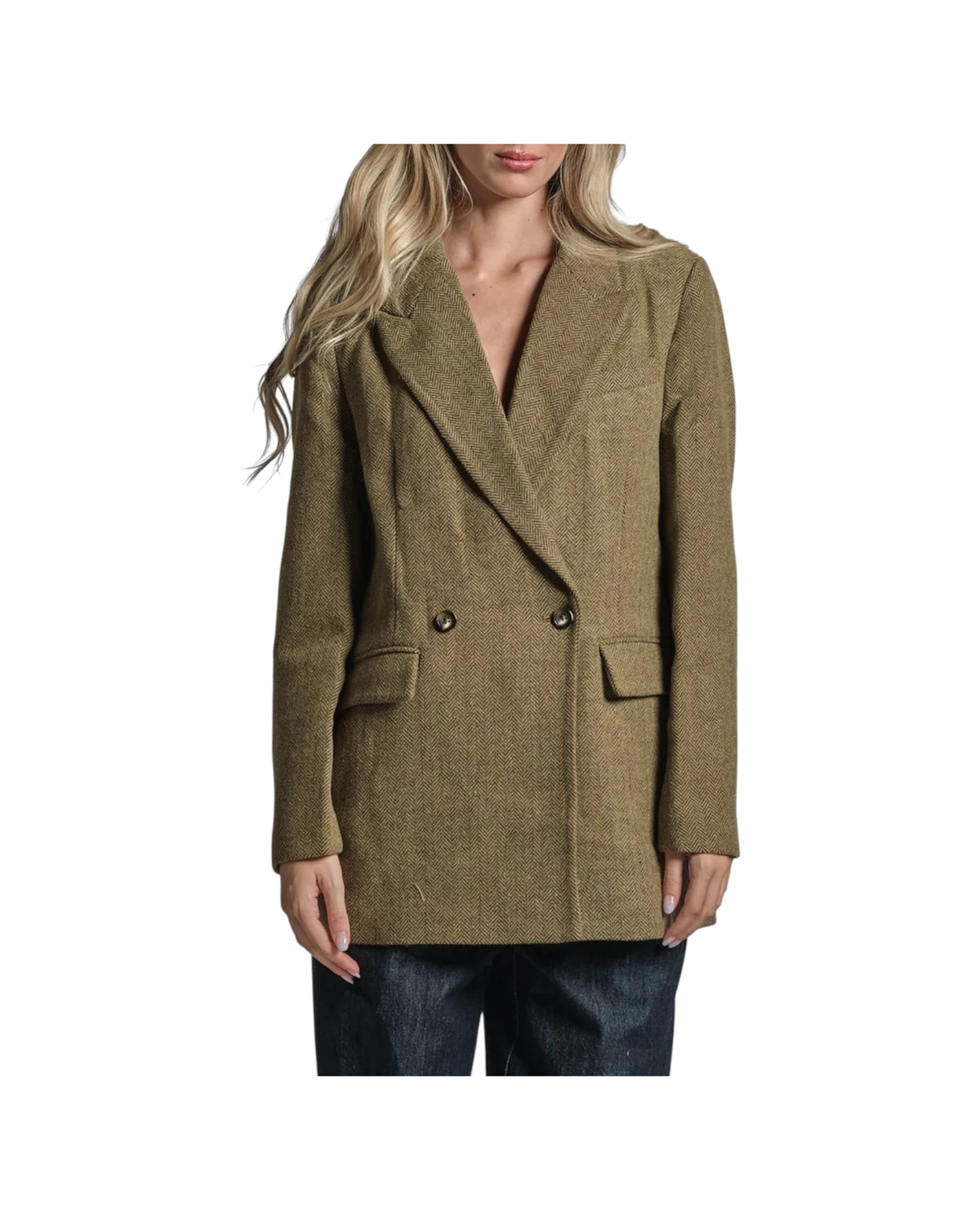 Blazer effetto spigato in misto lana JANET350 MWO130 IMPURE 