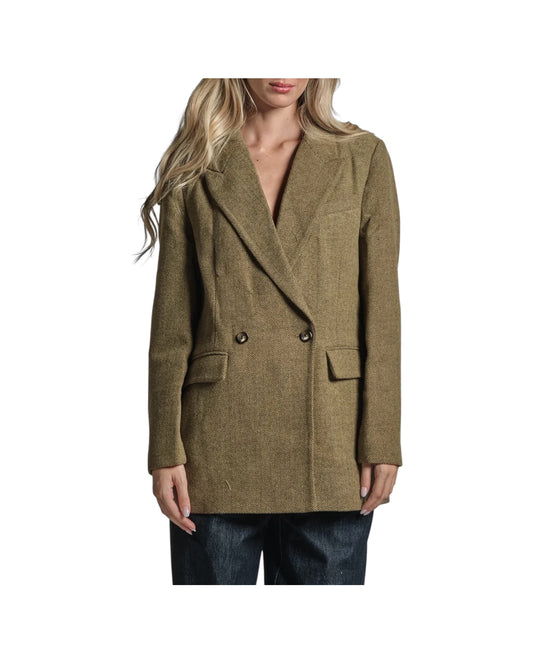 Blazer effetto spigato in misto lana JANET350 MWO130 IMPURE 