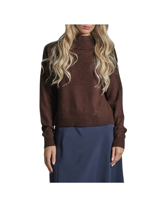 Maglione in lana mercerizzata Brown JEANNA WMCC29 IMPURE 