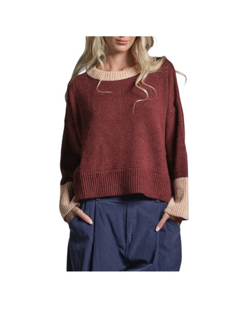 Maglia girocollo in misto lana Wine MALI APV118 IMPURE 