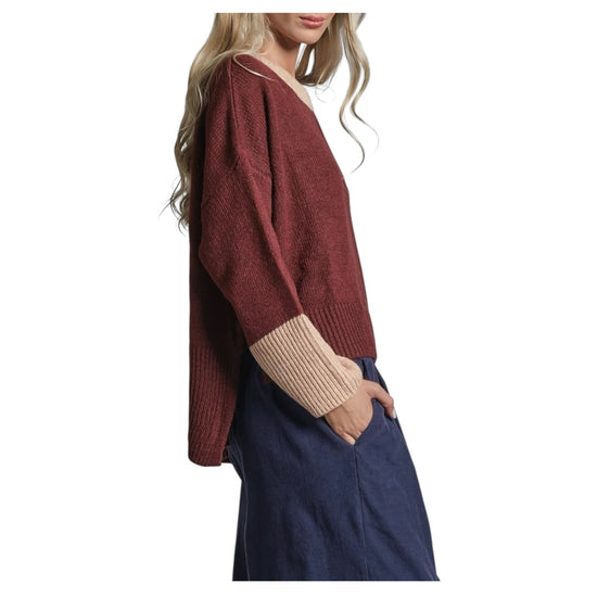 Maglia girocollo in misto lana Wine MALI APV118 IMPURE 
