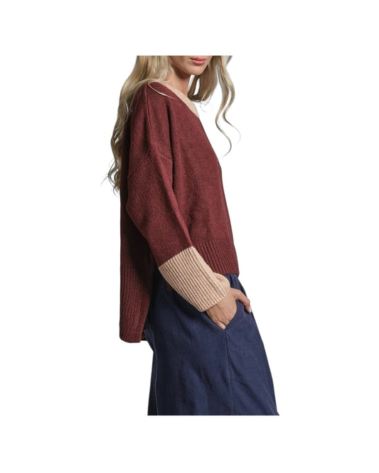 Maglia girocollo in misto lana Wine MALI APV118 IMPURE 
