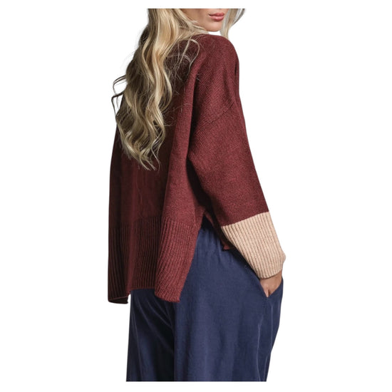 Maglia girocollo in misto lana Wine MALI APV118 IMPURE 