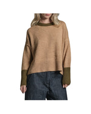 Maglia girocollo in misto lana Beige