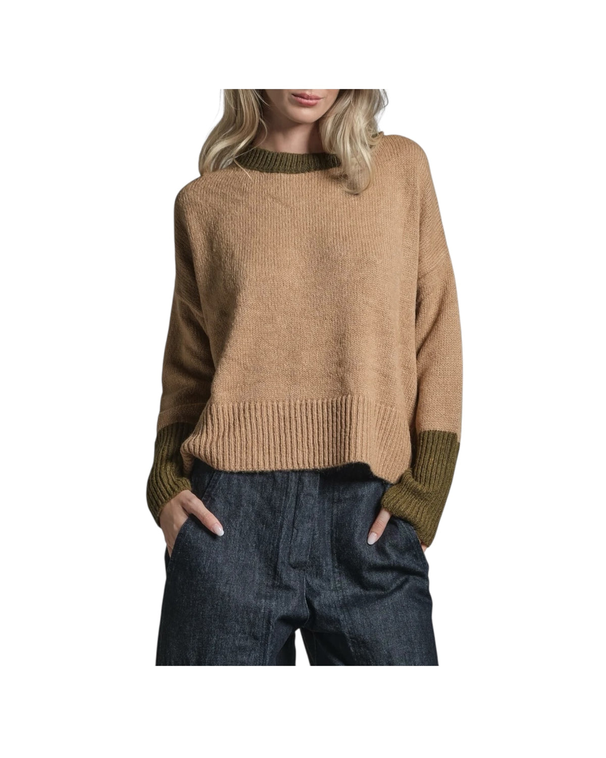 Maglia girocollo in misto lana Beige MALI APVC51 IMPURE 