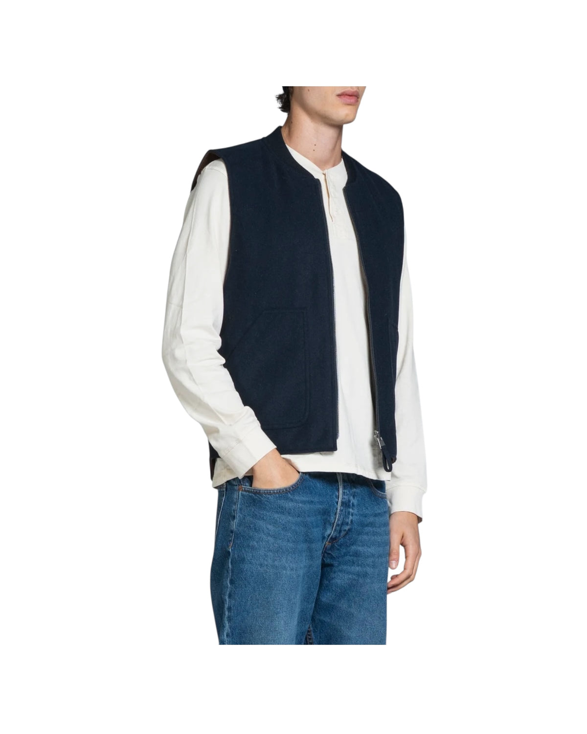 Gilet reversibile misto lana Navy MARTIN MWOC01 IMPURE 