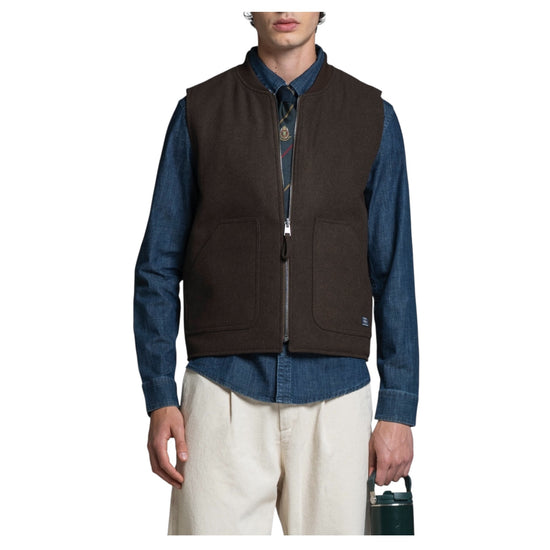 Gilet reversibile misto lana Brown MARTIN MWOC29 IMPURE 