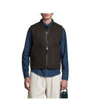 Gilet reversibile misto lana Brown
