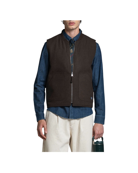 Gilet reversibile misto lana Brown MARTIN MWOC29 IMPURE 