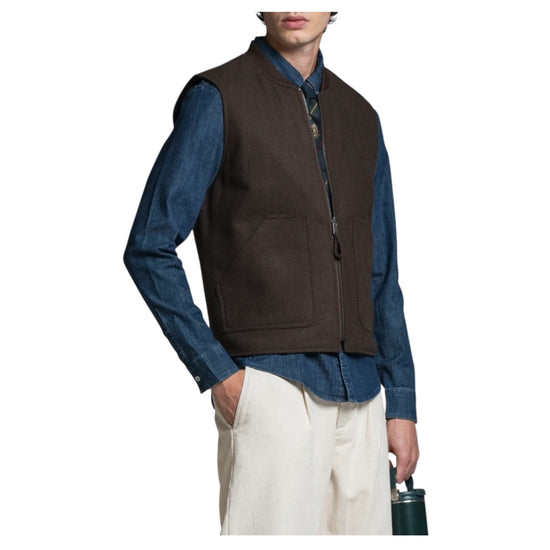 Gilet reversibile misto lana Brown MARTIN MWOC29 IMPURE 