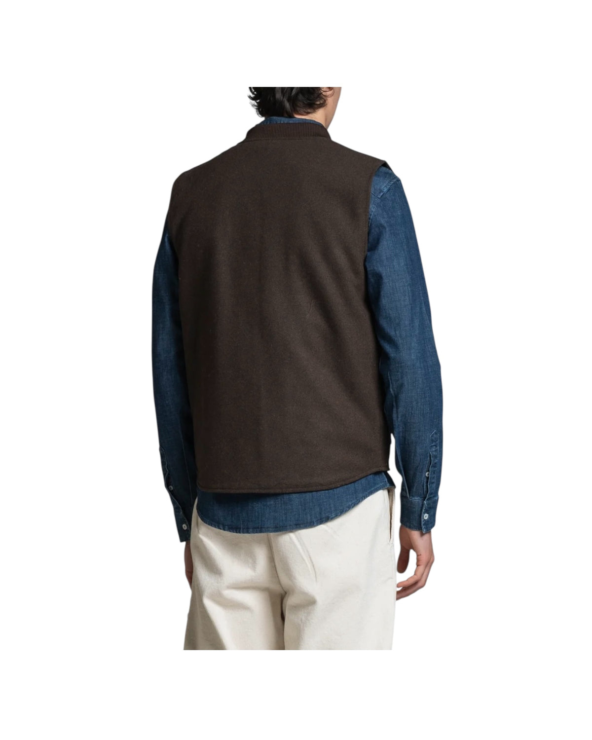 Gilet reversibile misto lana Brown MARTIN MWOC29 IMPURE 